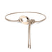 Slim Waist Rope Belt with Decorative Metal Ring - Khaki
