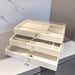 Three-Tier Jewelry Box Drawer For Earrings Necklaces - Beige