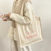 Embroidered Tote Bag for Daily Use with Beloved Motif - Beloved Pink