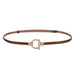 Minimalist Belt With Circular Ring Buckle For Everyday - Burnt Orange