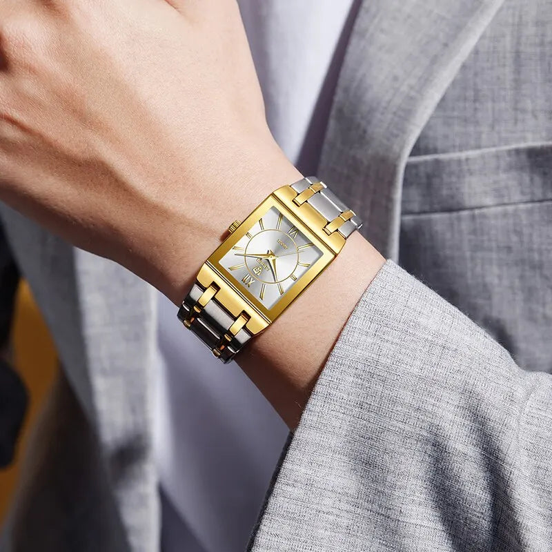 Watch Quartz Movement Square Case Classic Design
