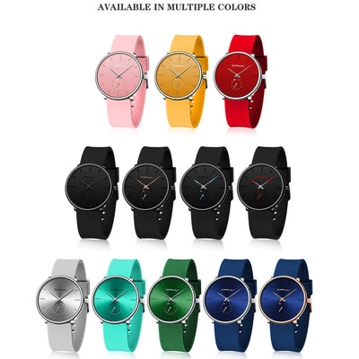 Minimalist Silicone Watch With Subdial And Subtle Shine