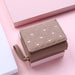 Zipper Wallet with Embroidered Pattern Card Slots - Khaki
