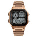 Digital Stainless Steel Watch with 50M Water Resistance - Rose