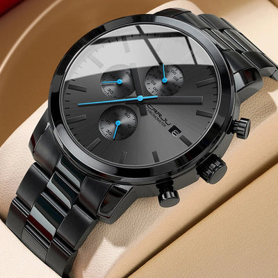 Monolithic Chronograph Dial Wristwatch with Date Window