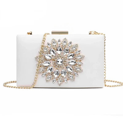 Clutch Bag with Crystal Sunburst Accent for Evening - WO2MEN