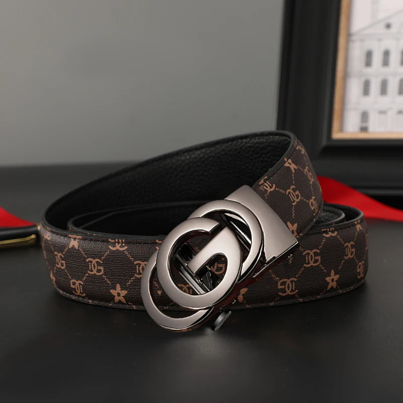 Men Belt Automatic Buckle Pattern for Smart Casual