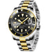 Mens Date Quartz Wristwatch with Luminous Hands - Gold Black
