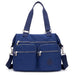 Top Handle Bag with Front Zip Pockets for Daily Use - Deep Blue