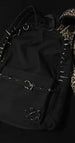 Leopard Print Spike Studded Backpack Large Capacity - Black