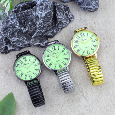 Womens Watch Luminous Dial Quartz With Large Numerals