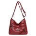 Crossbody Bag with Multiple Pockets and Zippered Front - Burgundy V2