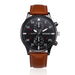 Leather Strap Chronograph Watch Casual Style Everyday - Brown