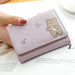 Wallet with Cartoon Animals Hasp Closure for Daily Use - Purple
