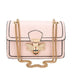 Crocodile Print Crossbody Bag Bee Lock Charm Chain - Pink