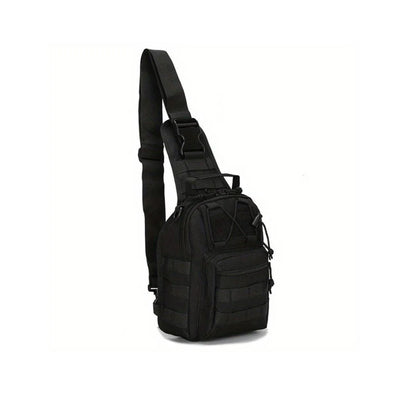 Tactical Sling Backpack with MOLLE Front Pockets - Black