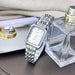 Elegant Rectangular Quartz Watch Bracelet Style - Silver