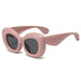 Oval UV400 Sunglasses Oversized Frame Statement - Pink Grey