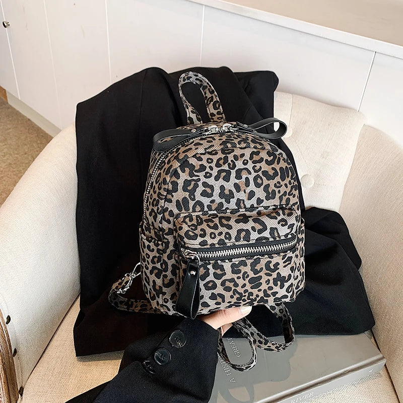 Leopard Print Backpack for Everyday City Travel Style - WO2MEN