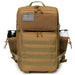 45L Molle Tactical Backpack with Water Bottle Pockets - Khaki