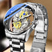 Skeleton Automatic Quartz Wrist Watch Exposed Movement - Silver