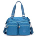 Top Handle Bag with Front Zip Pockets for Daily Use - Blue