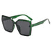Oversized Square Sunglasses UV400 Protection Retro - Green Grey