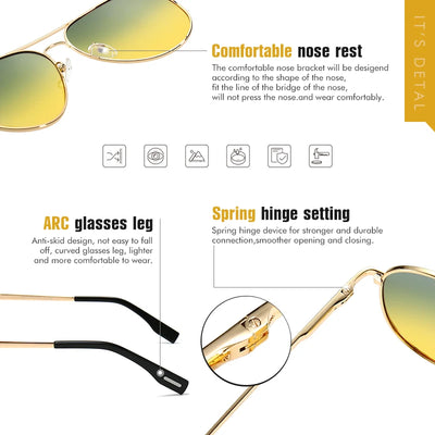 Photochromic Sunglasses Aviator Day Night Vision Pro - WO2MEN