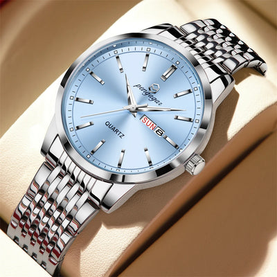 Luminous Quartz Wristwatch with Date Water Resistant