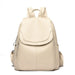 Backpack with Front Flap Pocket And Side Pockets - Beige