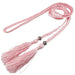 Women Braided Tassel Belt Knot Decorated Waist Rope - Pink