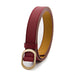 Belt Accessory for Jeans And Dresses with Round Buckle - Wine Red
