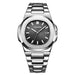 Men Watch with Date Window Water Resistant Build - Silver Black