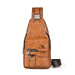 Crossbody Bucket Bag With Large Capacity Multi Pocket - Light Brown
