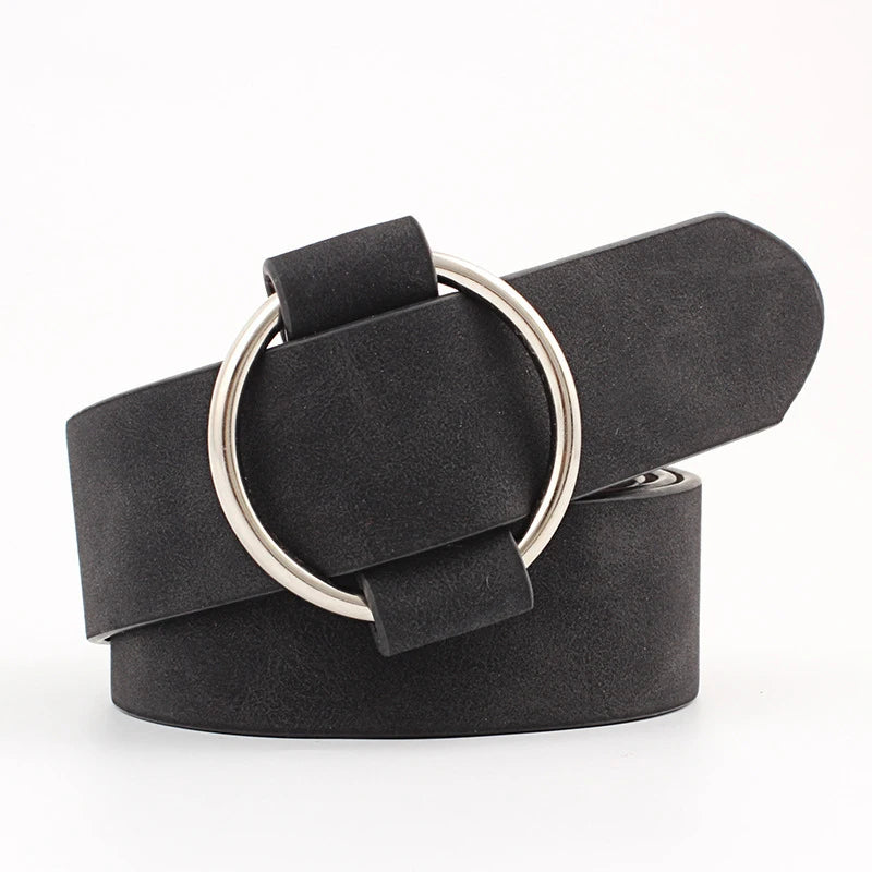 Belt with Round Buckle Design for Everyday Wear
