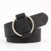 Belt with Round Buckle Design for Everyday Wear - Black