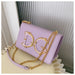 Ornate Monogram Chain Bag with Petite Silhouette Detail - Purple