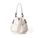 Nylon Waterproof Tote Bag with Drawstring and Detachable Strap - Beige