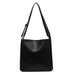 Tote Bag with Interior Pockets and Zipper Closure - Bright Black