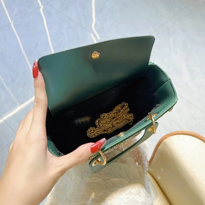 Rhinestone Evening Crossbody Clutch With Chain Handle