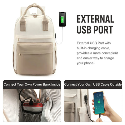 Tear Resistant Laptop Backpack With USB Charging Port