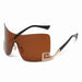 Arc Shield Rimless Sunglasses Large Frame Fashion - C
