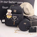 Backpack With Heart Charm and Tassel Decor Korean Style - Black
