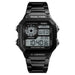 Digital Stainless Steel Watch with 50M Water Resistance - Black