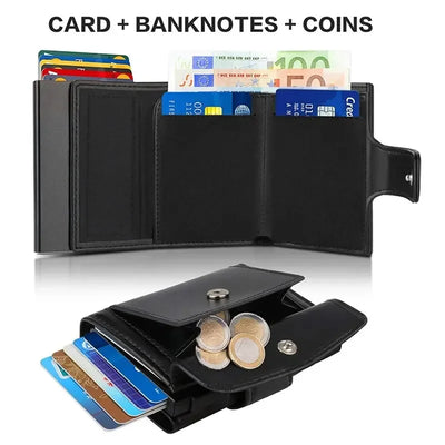 Refined RFID Trifold Wallet for Cards and Coin Pocket