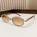 Oval Sunglasses with Rhinestone Rim Frame Lux - Brown