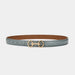 Belt With Horsebit Buckle In Classic Silhouette - Light Blue