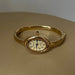 Watch Oval Dial Roman Numeral Bangle Bracelet - Gold