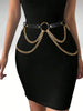 Harness Belt with Chain Drapes Statement Accessory - M