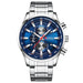Sport Chronograph Watch with Complete Calendar - Silver Blue